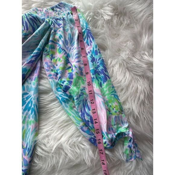 Lilly Pulitzer Blakely Women's XS Off-the-Shoulder Blouse Multicolor 3/4 Sleeve - Picture 11 of 12